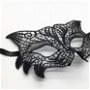 K1227 - Masca de carnaval, dantela, broderie, fir matasos, negru, pisica