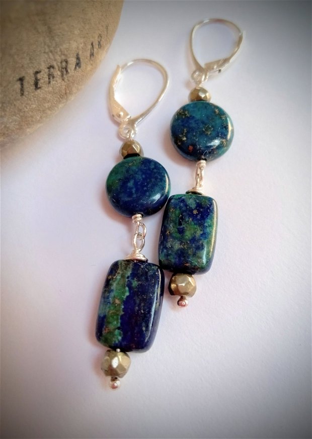 Cercei cu Azurit-Malachit-Lapis lazuli