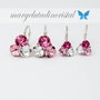 Set Swarovski cercei / Trio Chaton / Mama  fiica / Argint 925