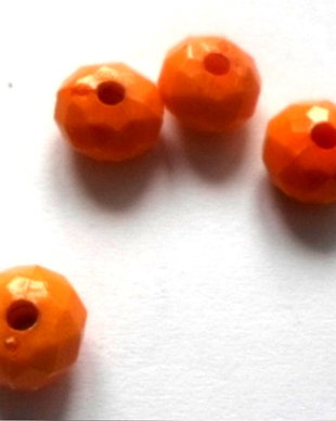 Margele plastic cristale rondele portocaliu mat