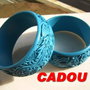 CADOU ... Bratara lata din pasta de coral turcoaz - gravata