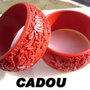 CADOU ... Bratara lata din pasta de coral rosie - gravata