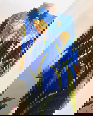 Bluza cu print lalele galbene