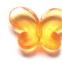 Margele plastic fluture galben transparent 16 mm