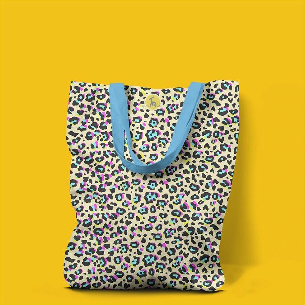 Geanta Handmade Tote Liner Captusit, Mulewear, Animal Print Recif Corali, Multicolor, 45x37 cm