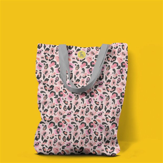 Geanta Handmade Tote Liner Captusit, Mulewear, Animal Print Pasari Flamingo, Multicolor, 45x37 cm