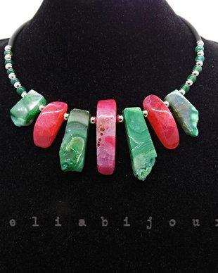 Colier handmade unicat agate (cod 96)