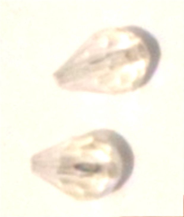 Margele plastic cristale lacrima alb transparent