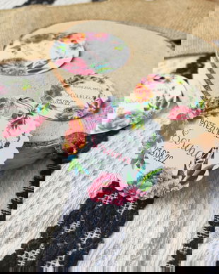 Etichete marturii botez, colorat, flori, etichete multumire mărturii, carton gros, perforate, etichete marturii nunta sau botez