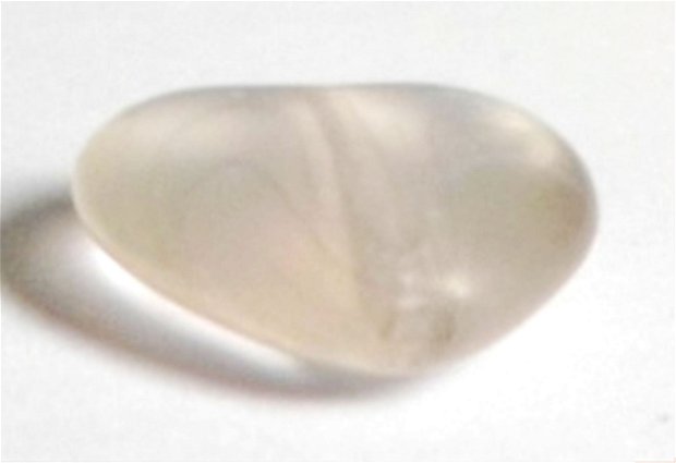 Margele sticla inima alb transparent 16 mm