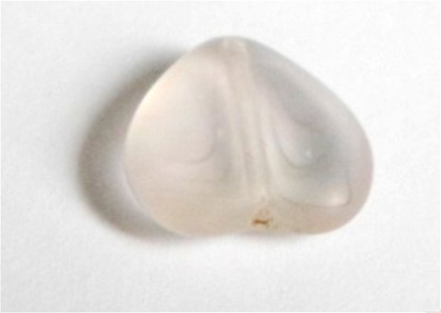 Margele sticla inima alb transparent 16 mm