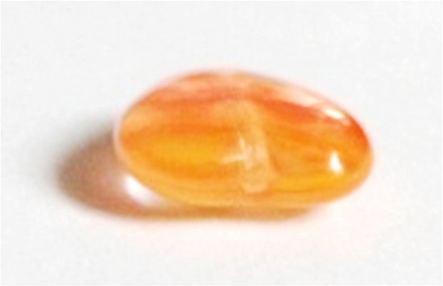 Margele sticla inima portocaliu semitransparent 10 mm