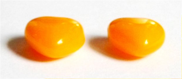 Margele sticla inima portocaliu mat 10 mm