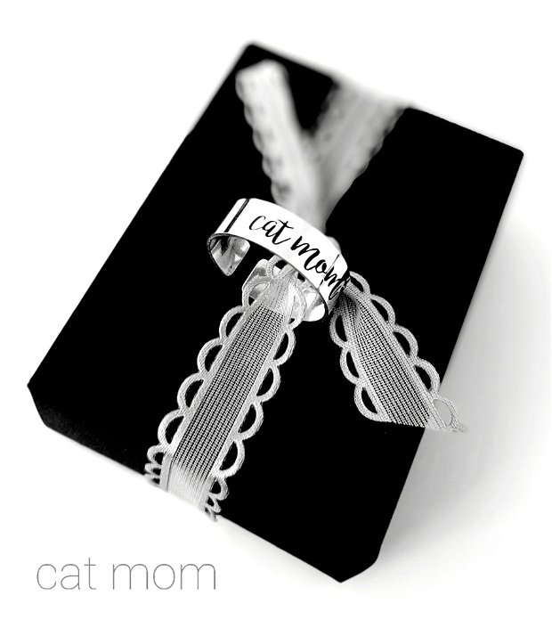 Inel argint Cat Mom/mesaj personalizat/lăbuță