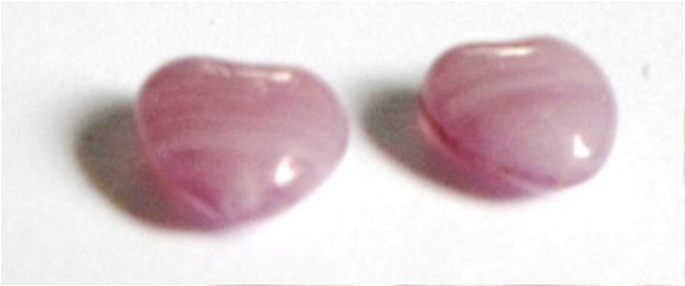 Margele sticla inima mov 8 mm