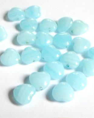 Margele sticla inima blue 8 mm