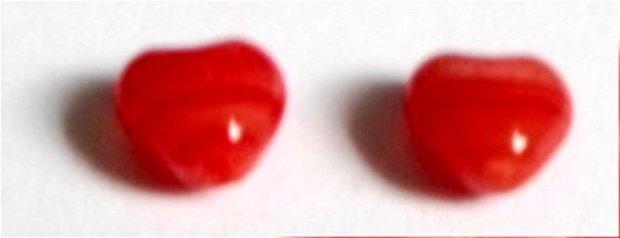 Margele sticla inima rosu 6 mm