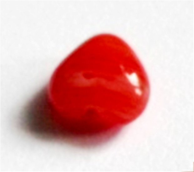 Margele sticla inima rosu 6 mm