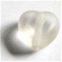 Margele sticla inima alb transparent 6,5 mm