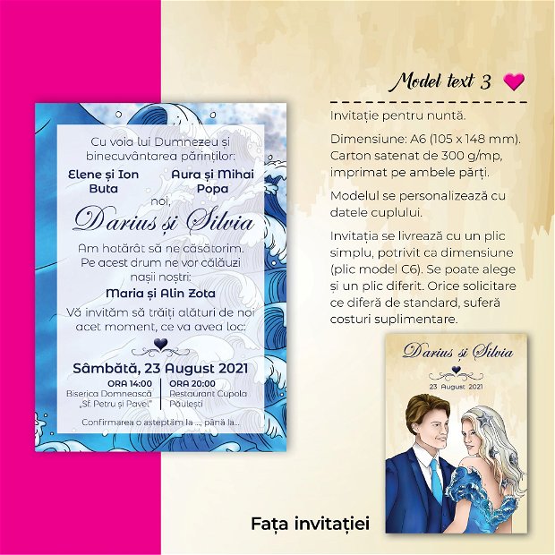 Invitatie nuntă - MARIN - blonda