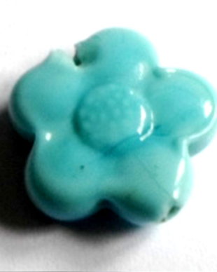 Margele sticla floare blue mat