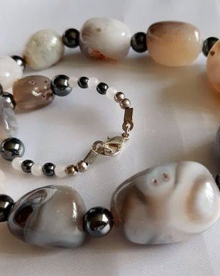 Agate Botswana & Hematit