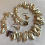LOOKING FOR A FLOWER-perle Biwa,perle Keshi,perle cultura,link pavat cu zirconii,inox