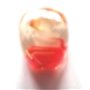 Margele sticla de lampa oval 4 fete rosu, alb, galben 16 mm