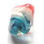Margele sticla de lampa patrat 4 fete rosu, alb, blue 15 mm