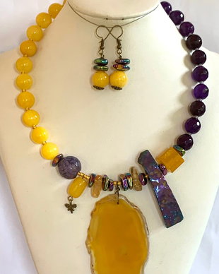 PURPLE SUN-agate,jad,citrin,hematit,bronz