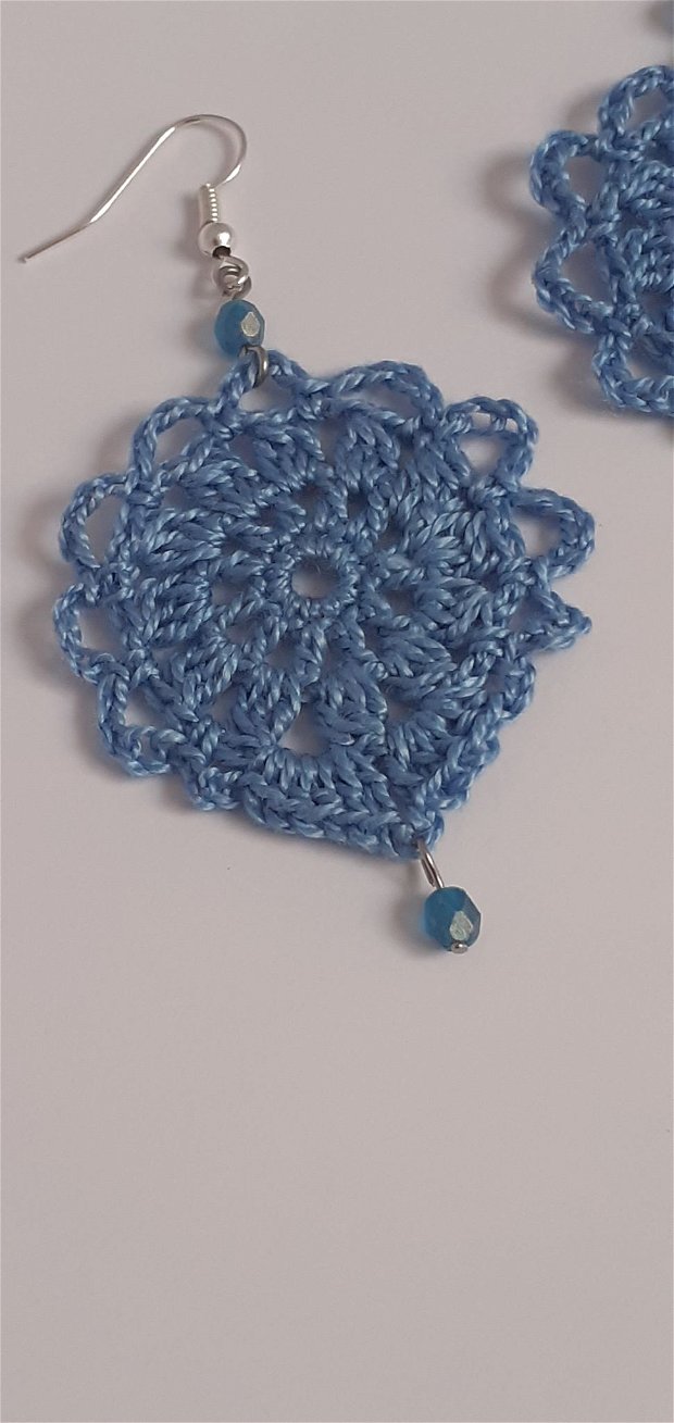cercei handmade mandala - albastri