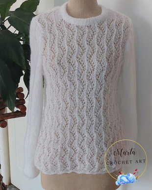 Bluza mohair alba