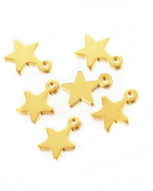 Charm stea, inox placat aur 18k, 10x8mm  IN.0195