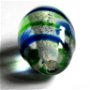 Margele sticla de lampa cilindru alb cu dungi verde si albastru 21 mm