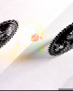 inel sticla cu motiv floral 39194