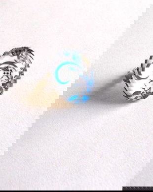 inel sticla cu motiv floral 39165