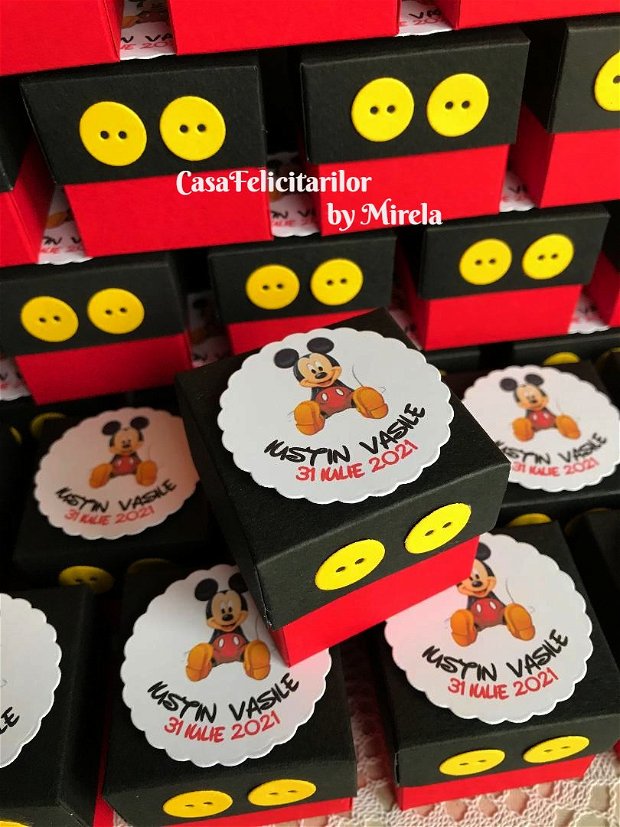 Cutie marturii botez Mickey Mouse/Marturii botez Mickey mouse