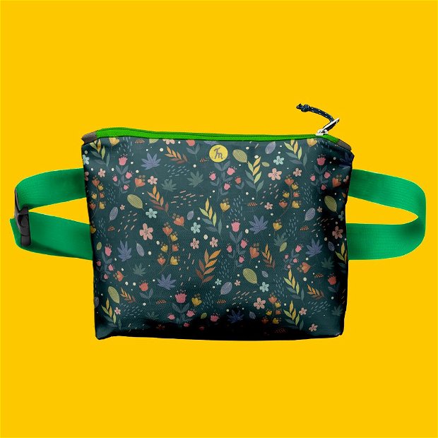 Borseta Handmade Fanny Pack, Mulewear, Botanic Pajiste Multicolora, Multicolor, 22x19 cm