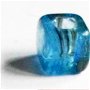 Margele sticla cub blue inchis transparent