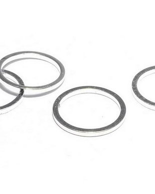 Link din alama, rotund, argintiu, 10 mm