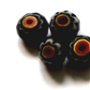 Margele sticla de lampa rondele negru, rosu, galben 8 mm