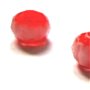Margele sticla de lampa rondele alb, rosu, 8 mm