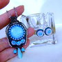 Set turquoise si agat dungat,pe lant inox,  cadoul Tau preferat