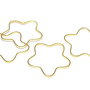 Link din alama, floare, auriu, 21.5x21.5 mm