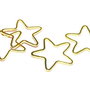 Link din alama, stea, auriu, 21.5x21.5 mm