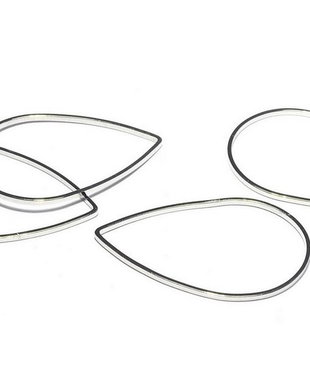 Link din alama, lacrima, platina, 39x25 mm