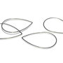 Link din alama, lacrima, platina, 25x17 mm