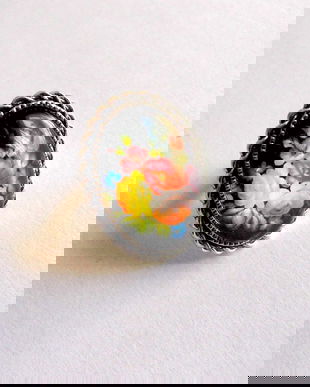 inel sticla cu motiv floral 39193