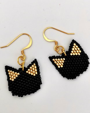 Cercei - Pisicuța Black - glod ears