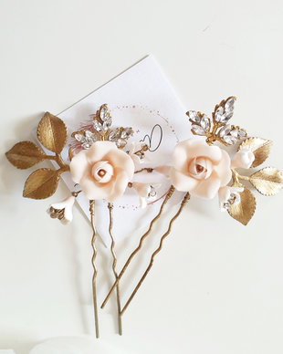 SOFT ROSES / Set pini păr mireasa